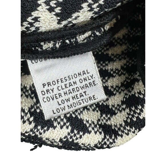 St. John Collection Houndstooth Knit Jacket Old Money Tweed Blazer Black White 2 - Picture 11 of 12
